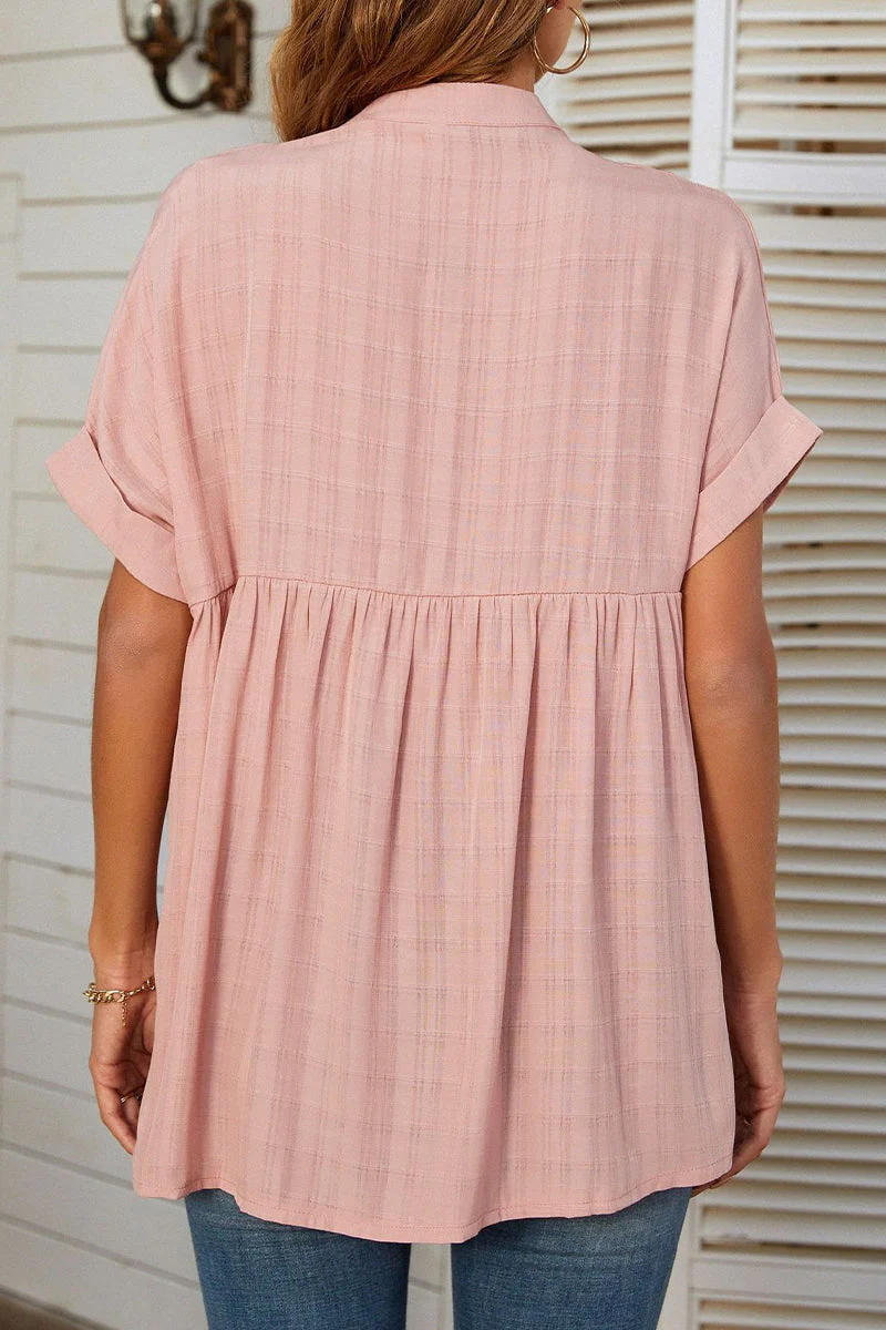 Casual Simplicity Striped Solid Patchwork V Neck Tops - Image 4