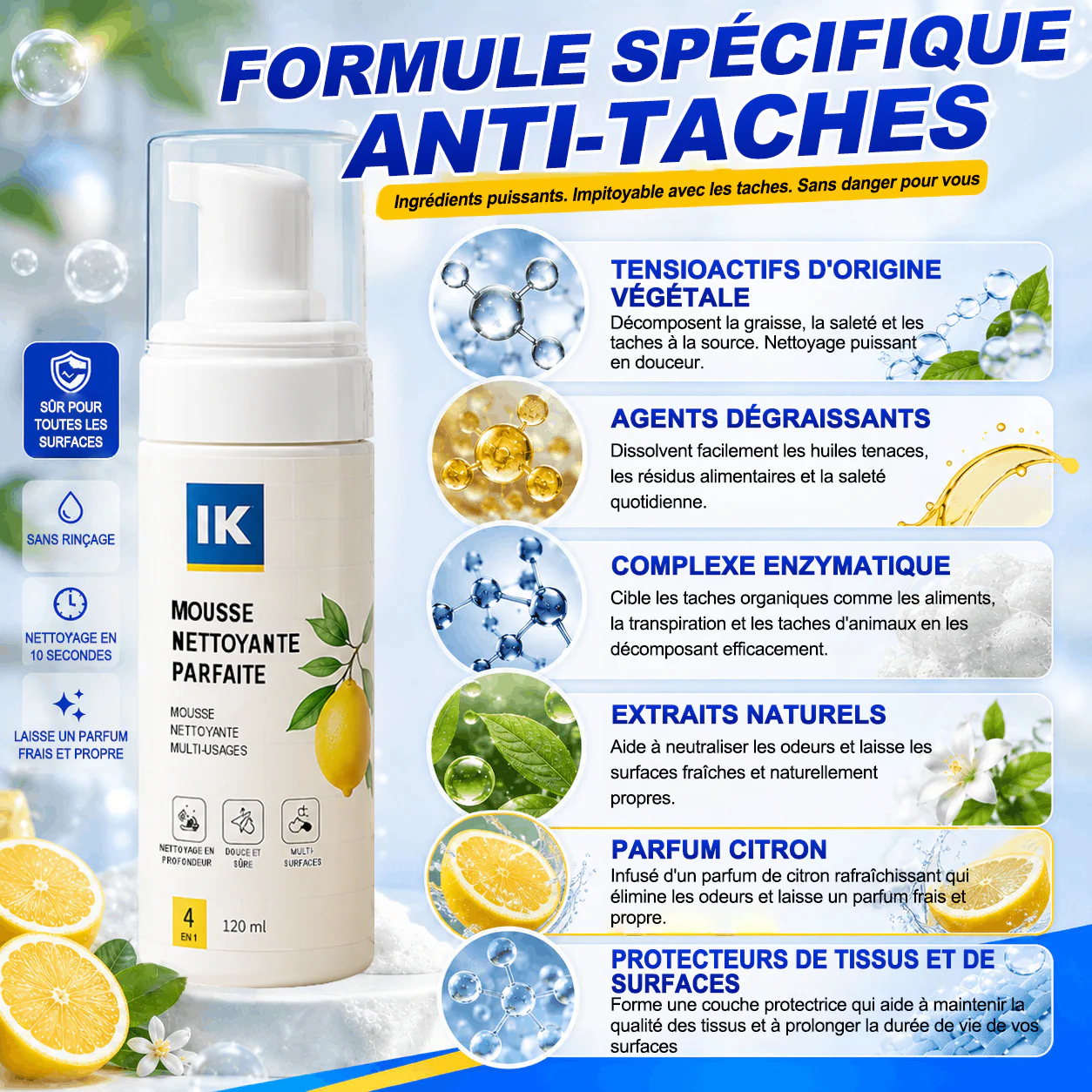 ⚡️DERNIER JOUR : -60 % | Mousse Nettoyante Sans Rinçage — Vaporisez, Essuyez, C'est Propre ! - Image 2