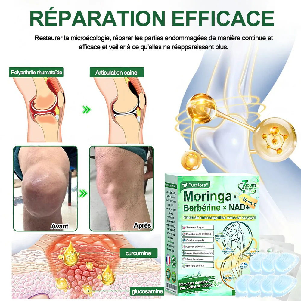 💖𝑷𝒉𝒂𝒓𝒎𝒂𝒄𝒊𝒆 𝑶𝒇𝒇𝒊𝒄𝒊𝒆𝒍𝒍𝒆💖 | 🇫🇷 Purelora® Moringa · Berbérine Patch 10-en-1 aux Nano-Micro-Aiguilles et Cryo-Gel ✅ Soutien Cryo-Métabolique : Cristallise les graisses, raffermit la peau et élimine l'œdème instantanément. - Image 18