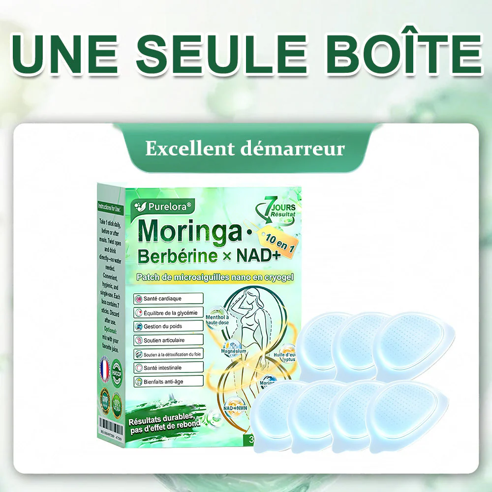💖𝑷𝒉𝒂𝒓𝒎𝒂𝒄𝒊𝒆 𝑶𝒇𝒇𝒊𝒄𝒊𝒆𝒍𝒍𝒆💖 | 🇫🇷 Purelora® Moringa · Berbérine Patch 10-en-1 aux Nano-Micro-Aiguilles et Cryo-Gel ✅ Soutien Cryo-Métabolique : Cristallise les graisses, raffermit la peau et élimine l'œdème instantanément. - Image 25