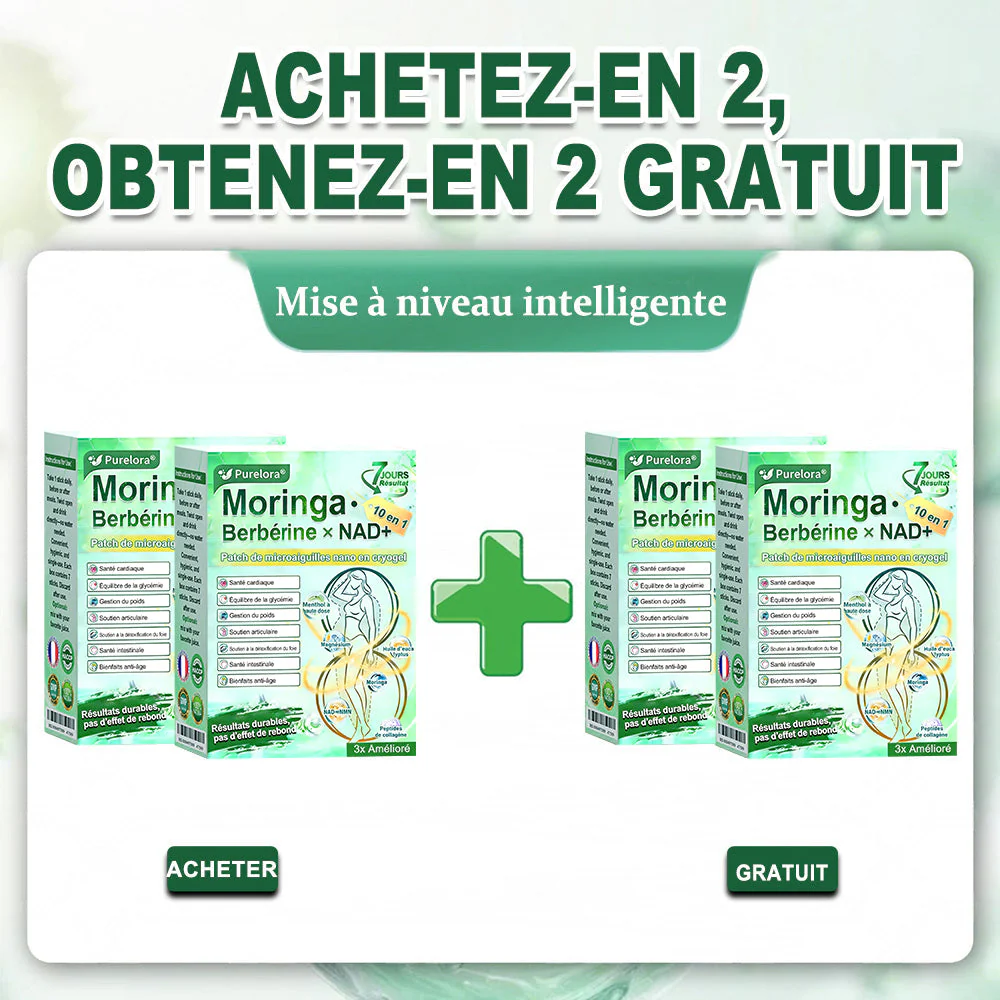 💖𝑷𝒉𝒂𝒓𝒎𝒂𝒄𝒊𝒆 𝑶𝒇𝒇𝒊𝒄𝒊𝒆𝒍𝒍𝒆💖 | 🇫🇷 Purelora® Moringa · Berbérine Patch 10-en-1 aux Nano-Micro-Aiguilles et Cryo-Gel ✅ Soutien Cryo-Métabolique : Cristallise les graisses, raffermit la peau et élimine l'œdème instantanément. - Image 27