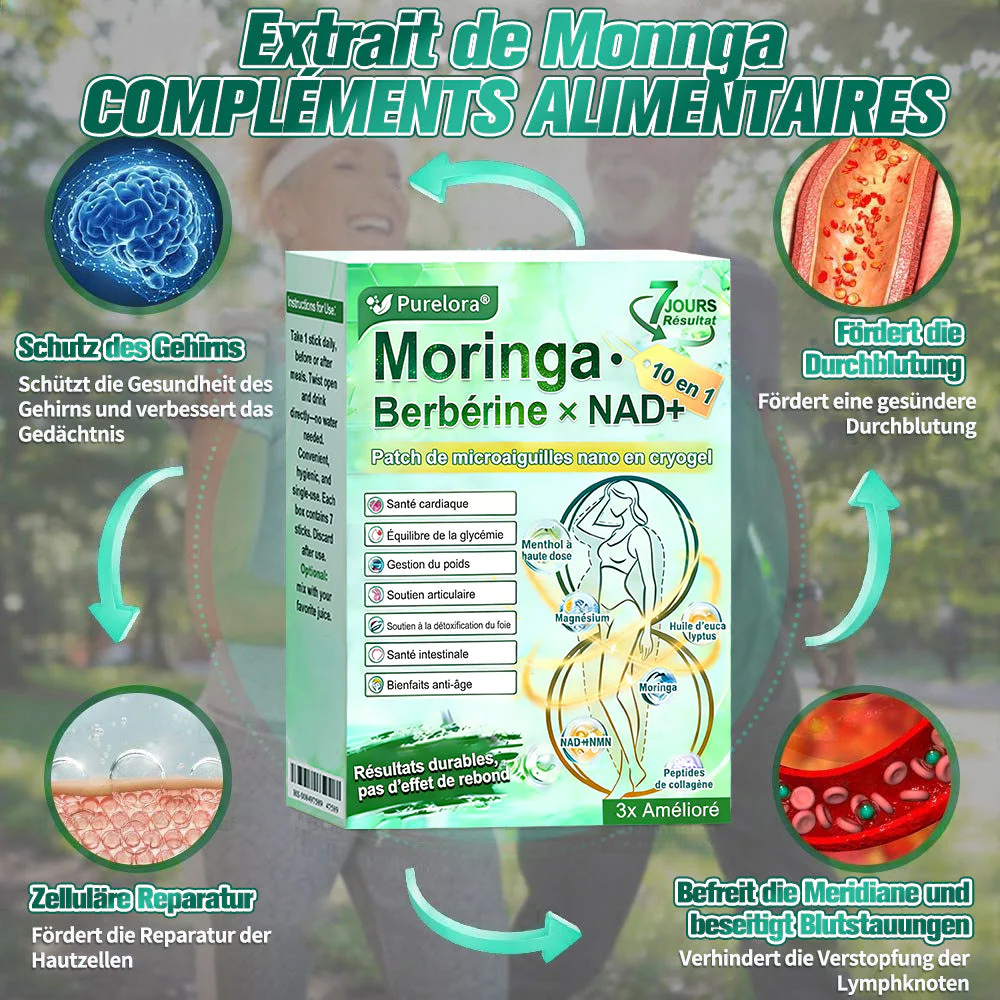 💖𝑷𝒉𝒂𝒓𝒎𝒂𝒄𝒊𝒆 𝑶𝒇𝒇𝒊𝒄𝒊𝒆𝒍𝒍𝒆💖 | Purelora® Moringa · Berbérine Patch 10-en-1 aux Nano-Micro-Aiguilles et Cryo-Gel ✅ Soutien Cryo-Métabolique : Cristallise les graisses, raffermit la peau et élimine l'œdème instantanément. - Image 13