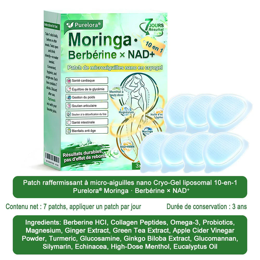 💖𝑷𝒉𝒂𝒓𝒎𝒂𝒄𝒊𝒆 𝑶𝒇𝒇𝒊𝒄𝒊𝒆𝒍𝒍𝒆💖 | Purelora® Moringa · Berbérine Patch 10-en-1 aux Nano-Micro-Aiguilles et Cryo-Gel ✅ Soutien Cryo-Métabolique : Cristallise les graisses, raffermit la peau et élimine l'œdème instantanément. - Image 21