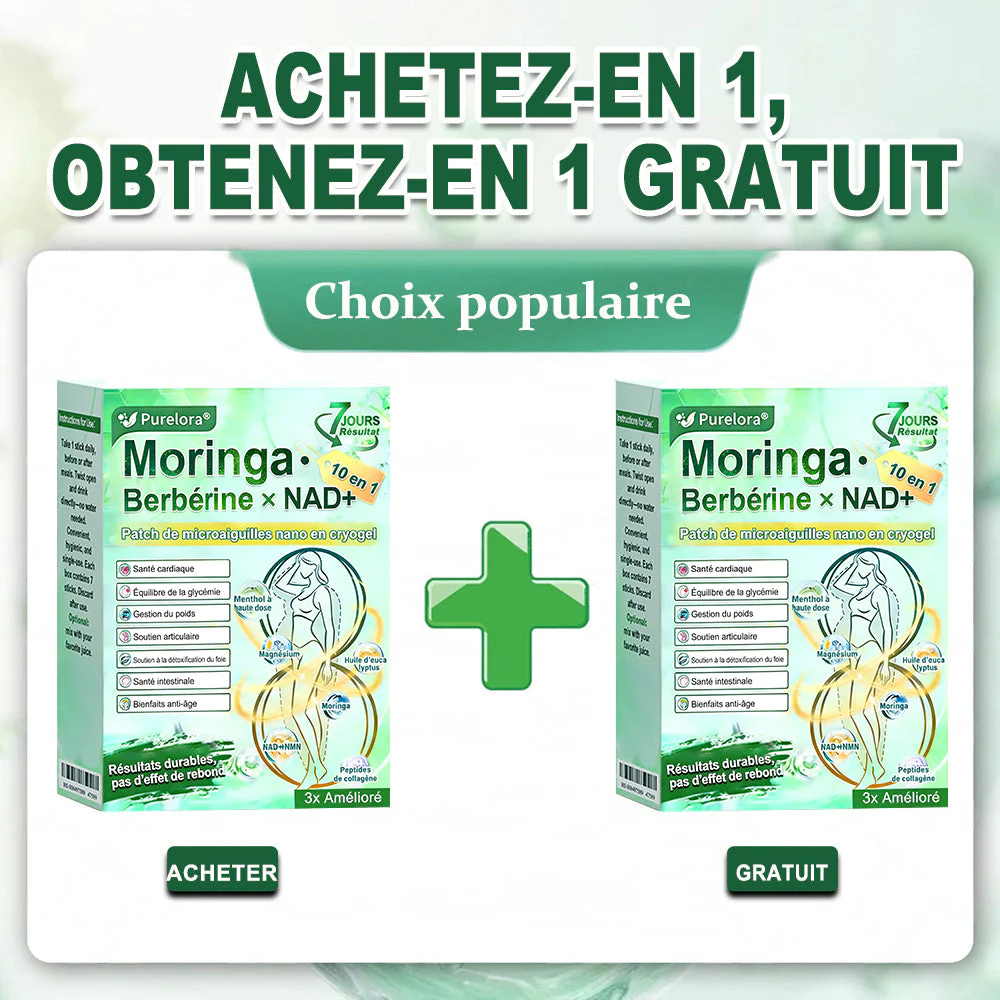 💖𝑷𝒉𝒂𝒓𝒎𝒂𝒄𝒊𝒆 𝑶𝒇𝒇𝒊𝒄𝒊𝒆𝒍𝒍𝒆💖 | Purelora® Moringa · Berbérine Patch 10-en-1 aux Nano-Micro-Aiguilles et Cryo-Gel ✅ Soutien Cryo-Métabolique : Cristallise les graisses, raffermit la peau et élimine l'œdème instantanément. - Image 24