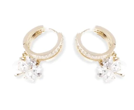 (🔥DERNIER JOUR – 80 % DE RÉDUCTION🔥)丨 Boucles d'oreilles en germanium avec magnétothérapie lymphatique pour la perte de poids – Cristal violet, fleur à quatre pétales et perle, nouveaux bijoux d'oreilles légers et luxueux - Image 2