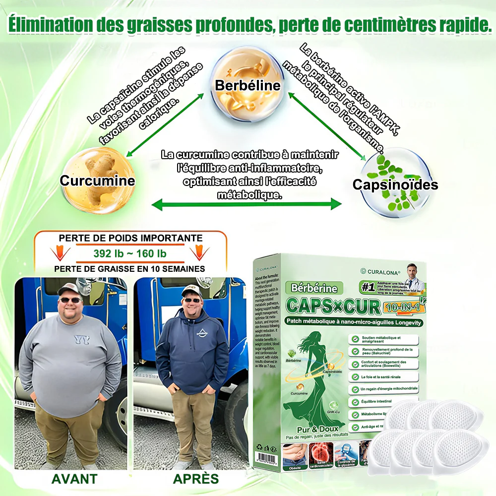 🔥 Nouveauté | Curalona® Patch Microneedle 10-en-1 – Berbérine & NAD+ pour le métabolisme, Bakuchiol pour la peau, Boswellia pour les articulations – Patch jour & nuit – 7 patchs – Résultats visibles en 7 jours - Image 11