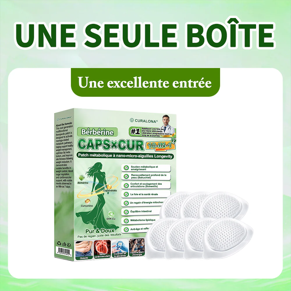 🔥 Nouveauté | Curalona® Patch Microneedle 10-en-1 – Berbérine & NAD+ pour le métabolisme, Bakuchiol pour la peau, Boswellia pour les articulations – Patch jour & nuit – 7 patchs – Résultats visibles en 7 jours - Image 15