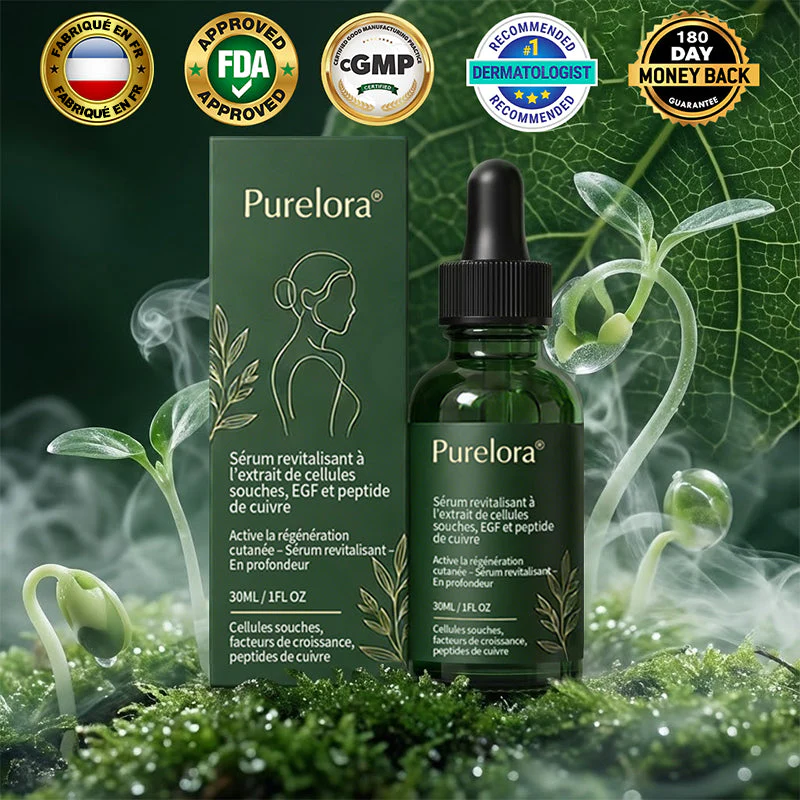 💖 Changez de l’intérieur vers l’extérieur | ✨ Purelora® Sérum Activateur EGF & Peptides de Cuivre dérivés de cellules souches (Active intensément le renouvellement cutané pour une peau plus ferme et plus lisse)