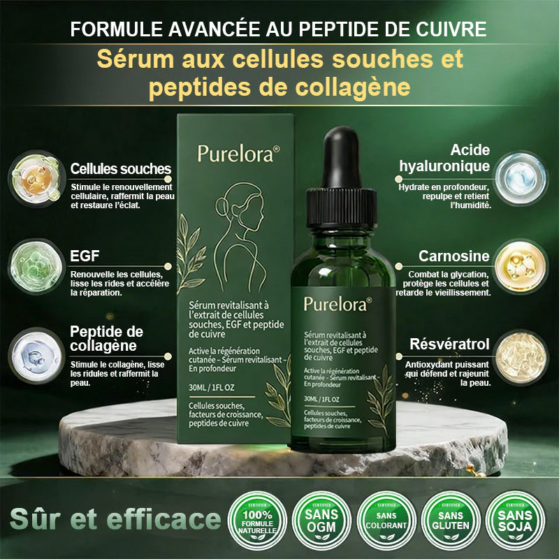 💖 Changez de l’intérieur vers l’extérieur | ✨ Purelora® Sérum Activateur EGF & Peptides de Cuivre dérivés de cellules souches (Active intensément le renouvellement cutané pour une peau plus ferme et plus lisse) - Image 11