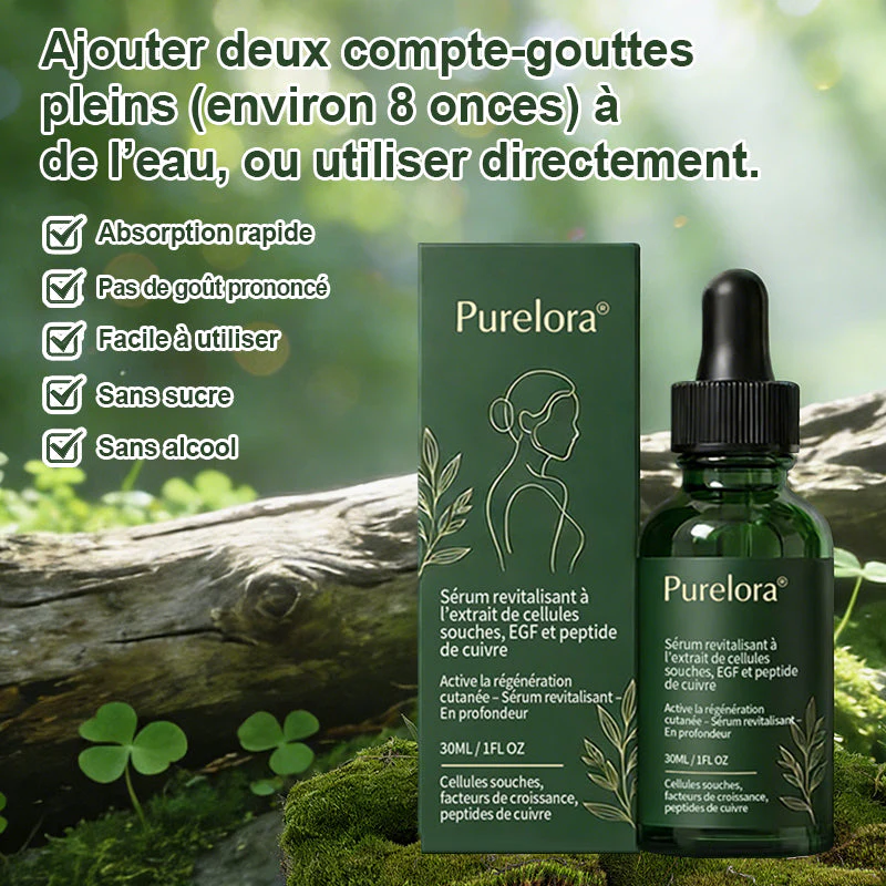 💖 Changez de l’intérieur vers l’extérieur | ✨ Purelora® Sérum Activateur EGF & Peptides de Cuivre dérivés de cellules souches (Active intensément le renouvellement cutané pour une peau plus ferme et plus lisse) - Image 2