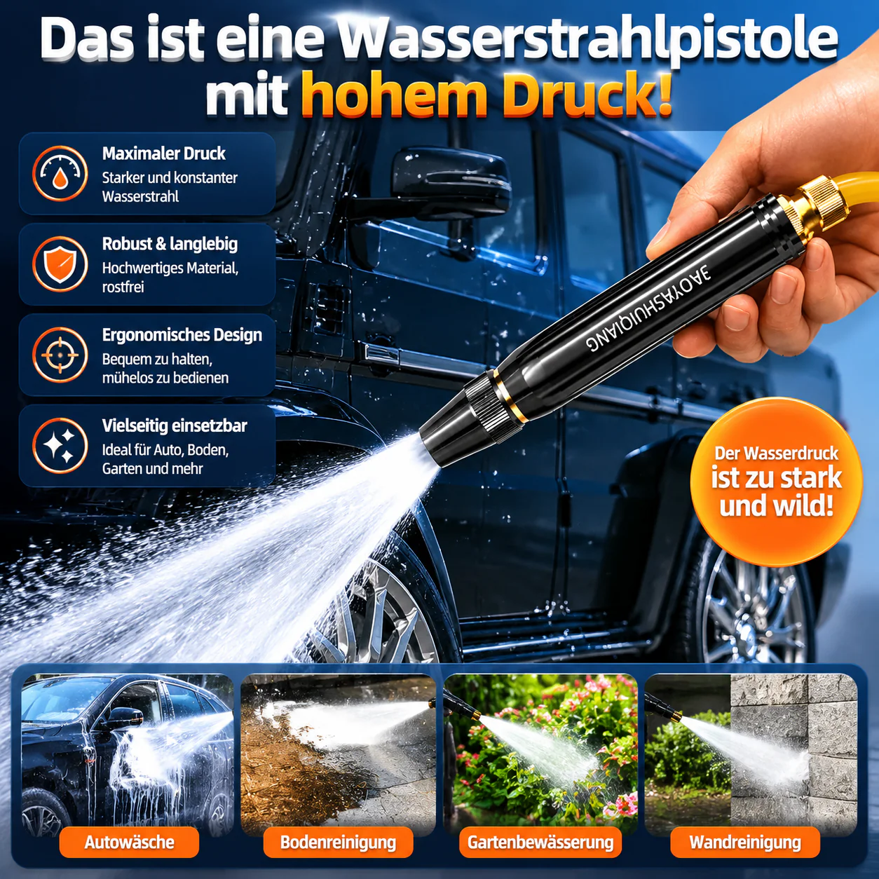 ⚡️DERNIER JOUR : -50 % 🚗 Belomontor® Pistolet Haute Pression pour Lavage Auto & Jardin