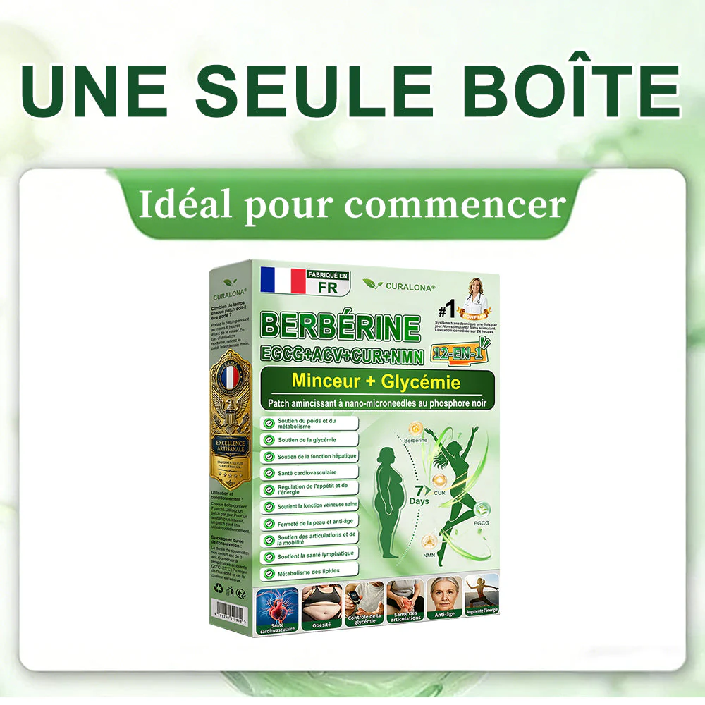 🔥 Patch Minceur Curalona® aux Nano-aiguilles de Phosphore Noir — Formule 12-en-1 (avec Berbérine + NMN + Vinaigre de cidre) | Stimule la combustion des graisses et stabilise la glycémie | Observez la transformation en seulement 7 jours - Image 17