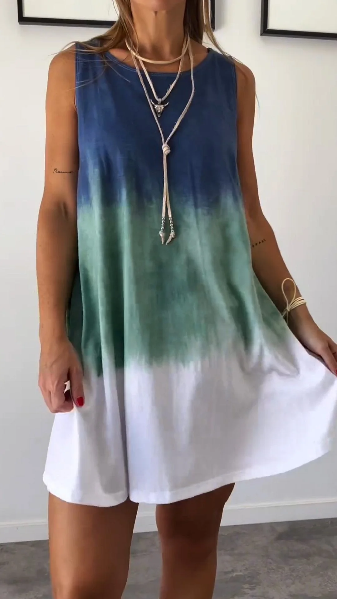 Tie Dye Sleeveless Dress - Image 3